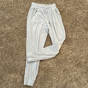 Charlotte Russe velour light blue joggers